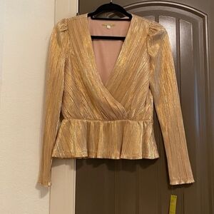 Gold Peplum Blouse